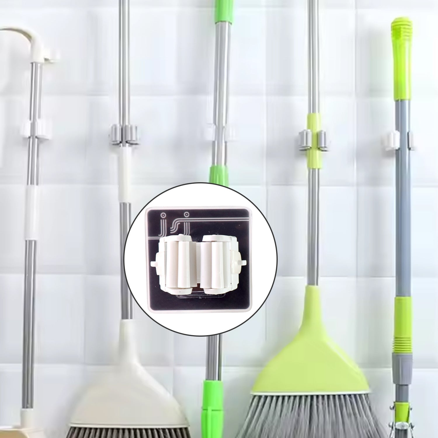 Wall Mounted Mop Broom Hanger Holder (1-Layer) Wall Mounted Mop Broom Hanger Holder (1-Layer)